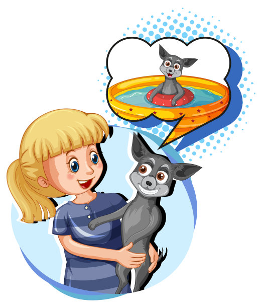 一个女孩和一只狗图片下载