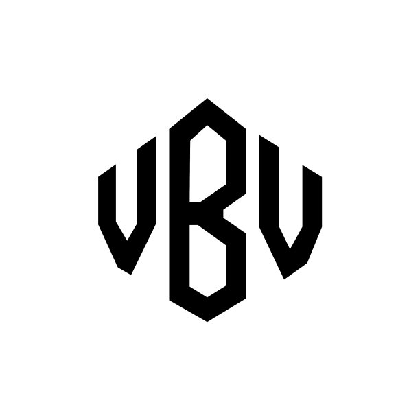 带有多边形形状的VBV字母组合标志设计图片下载