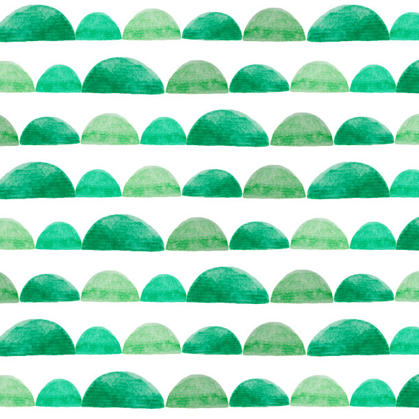 手绘水彩绿色污渍，孤立在白色。无缝的抽象模式。时尚的几何illustrtion。图片下载