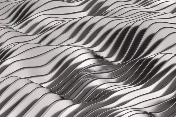 抽象金属铬银光泽纹理背景。3d渲染图片下载