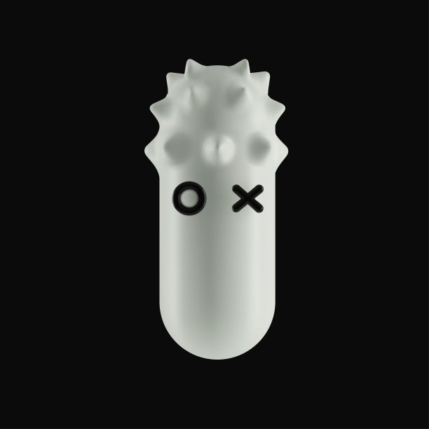 带有白色尖刺的3d怪物。图片下载