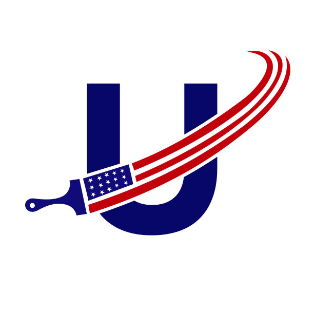 字母美国油漆标志概念用油漆。图片下载