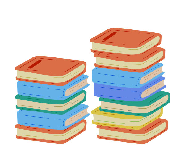 一堆漫画风格的书图片下载