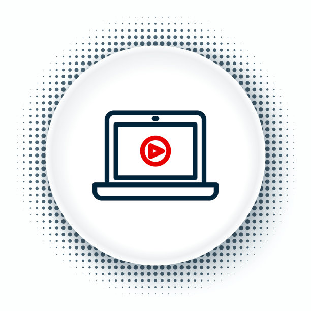 线上播放视频图标孤立在白色上图片下载