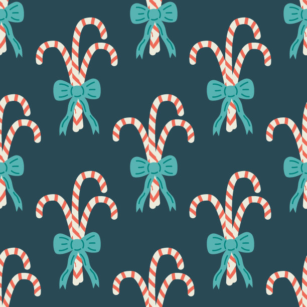 无缝糖果手杖图案。平面向量插图图片下载