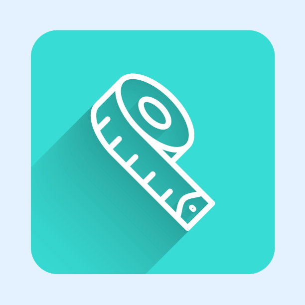 白线测量卷尺图标与长隔离图片下载