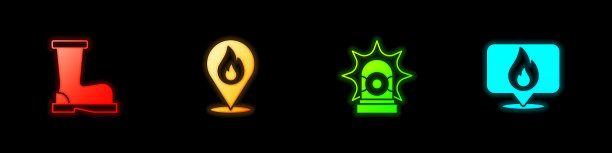 用火焰闪光器设置消防靴位置图片下载