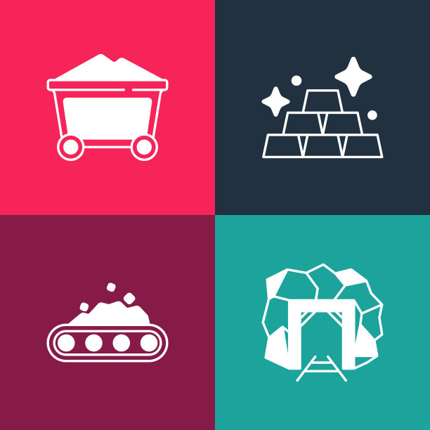 设置波普艺术矿山入口输送带搬运图片下载