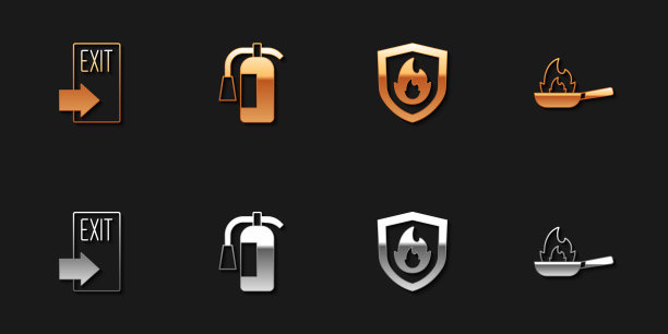 设置消防出口灭火器保护盾和图片下载