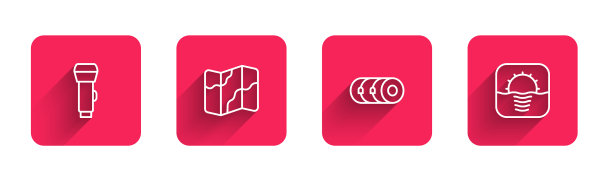 在地图上设置手电筒露营和徒步路线图片下载