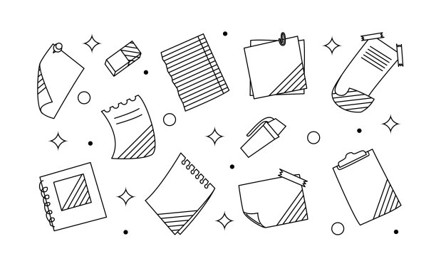 手绘笔记纸涂鸦集便签集图片下载