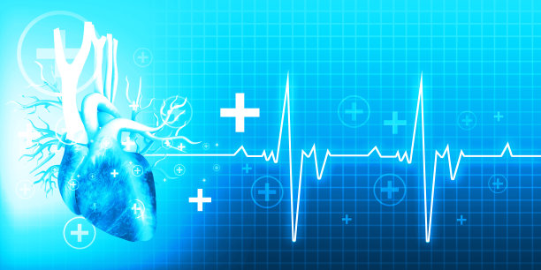 心电图与人类心脏背景图片下载
