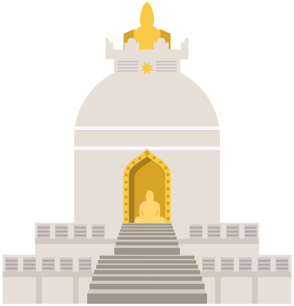 佛教寺庙。亚洲或中国的传统建筑或庙宇孤立在白色图片下载
