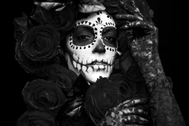 糖骷髅创意化妆人像图片下载