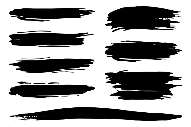 矢量黑色画笔笔触图片下载