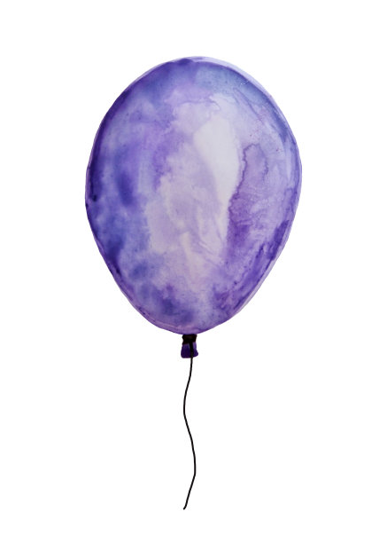 水彩气球线，画在白色背景。图片下载