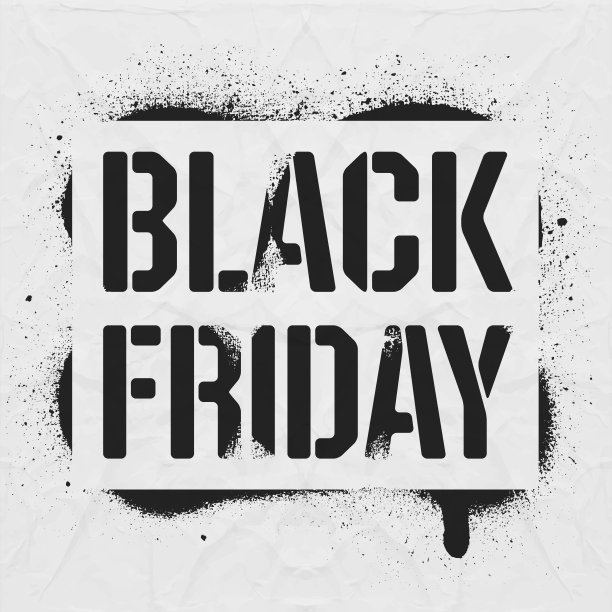模板黑色星期五销售铭文。黑色涂鸦打印在白纸的背景。矢量设计街头艺术图片下载
