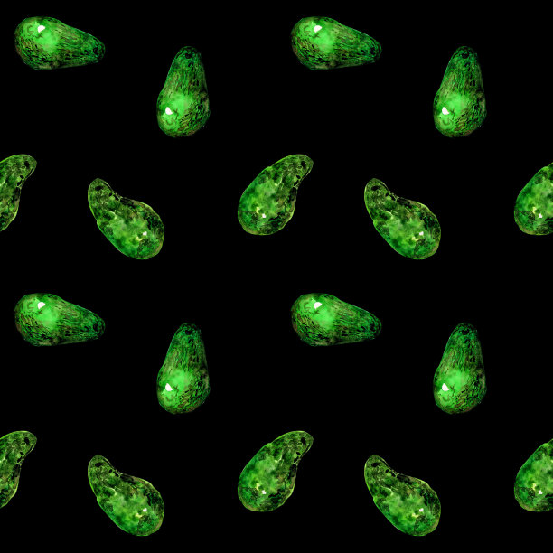 无缝水彩图案手绘绿色牛油果图片下载