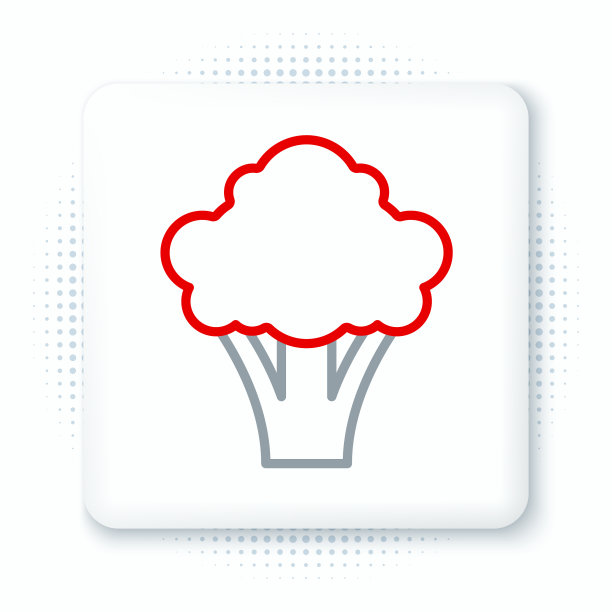 线花椰菜图标孤立在白色背景图片下载