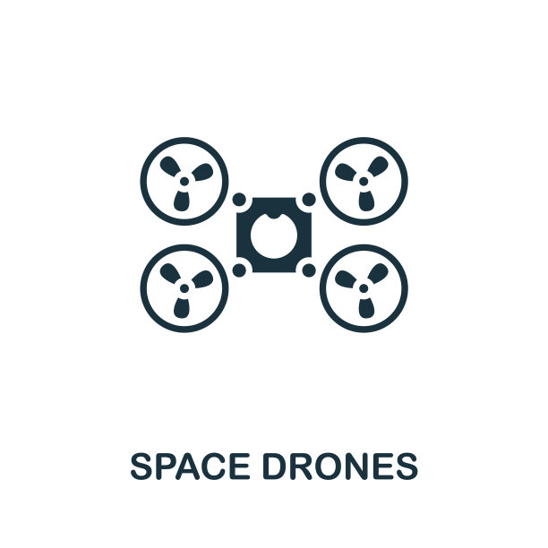 太空无人机图标单色简单线条未来图片下载