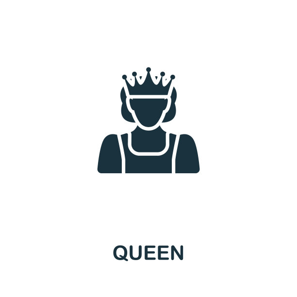 女王图标单色简单线条游戏元素图片下载