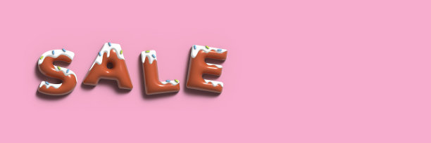 3d销售铭文看起来像甜甜圈与洒图片下载