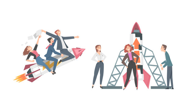 商业人士启动商业项目集图片下载