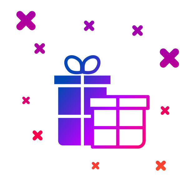 彩色礼品盒图标孤立在白色背景图片下载