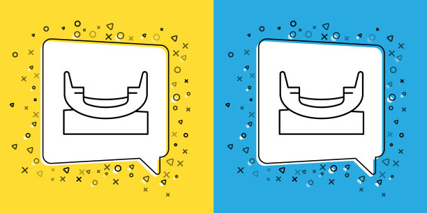 定线船秋千图标孤立在黄色和图片下载