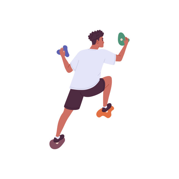 在抱石公园，一名黑人男子爬上岩壁图片下载