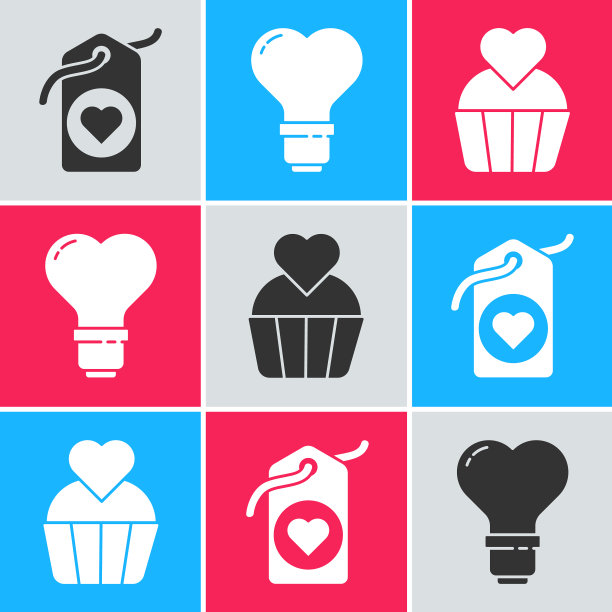 把心形标签放在一个灯泡上图片下载