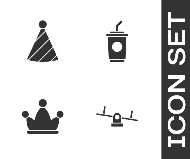 用铃铛和纸设置跷跷板派对帽子小丑图片下载