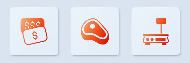 设定牛排新价格标签美元和图片下载