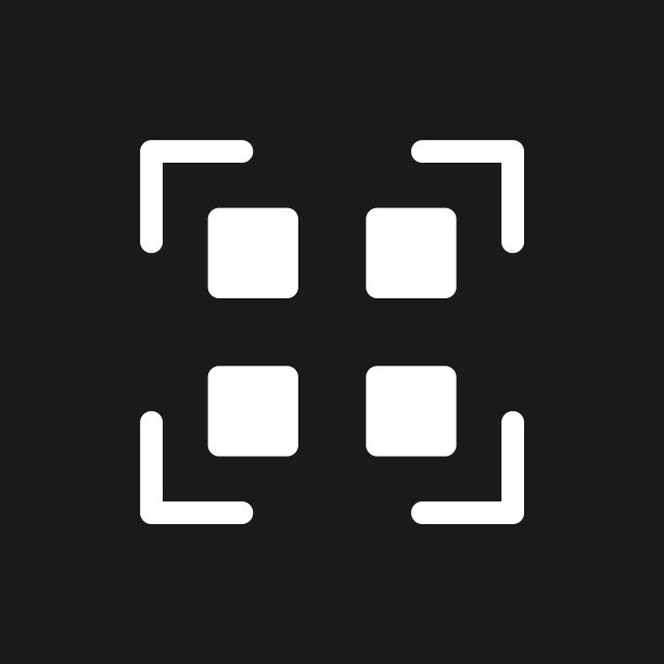 扫描二维码暗模式字形UI图标图片下载