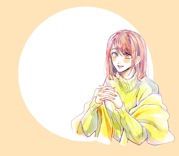 一个女人微笑着说话的插图图片下载