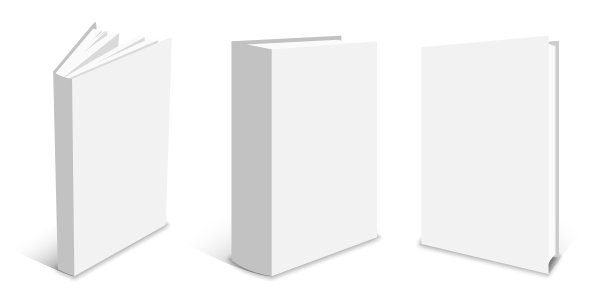 空白书封面模型模板白色平面设置图片下载