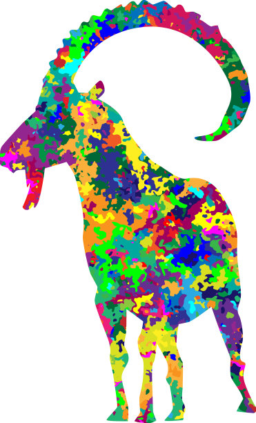 山羊墙艺术版画图片下载