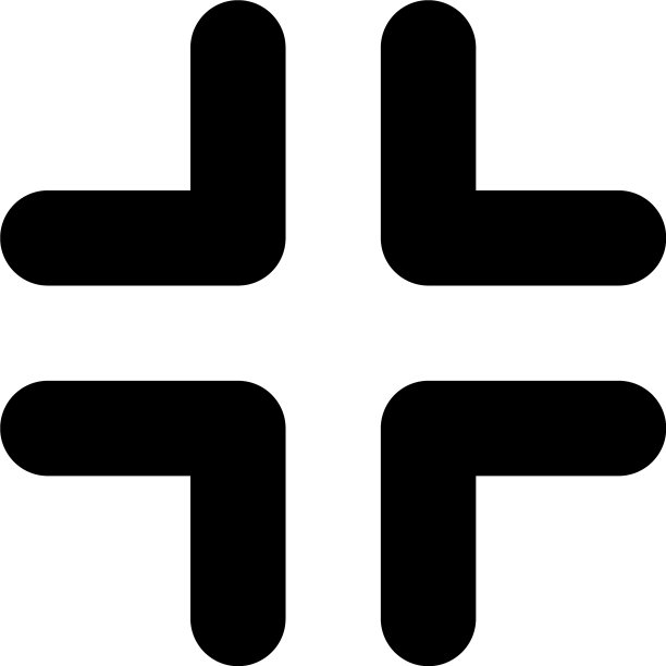 退出全屏黑色字形UI图标图片下载