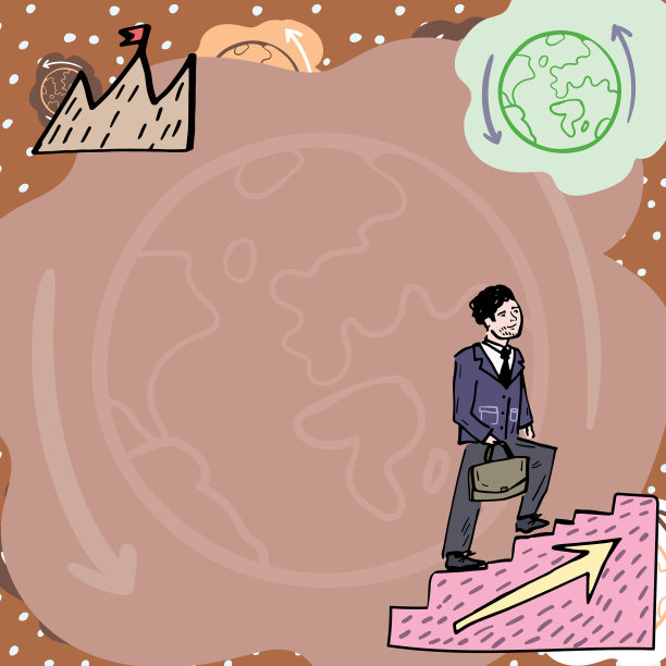 商人提着公文包走在楼梯上图片下载