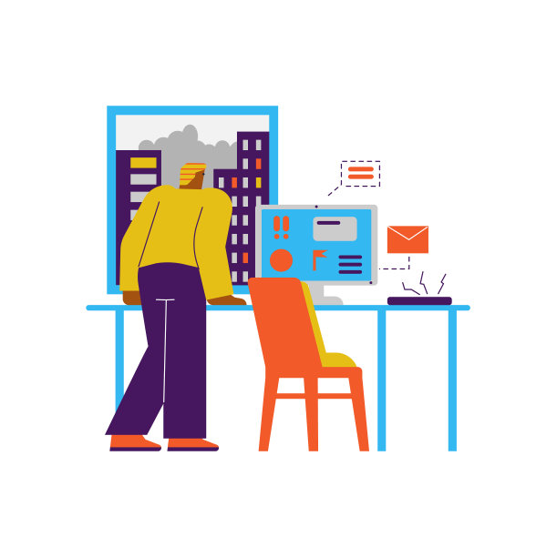 工作时往窗外看的男人图片下载