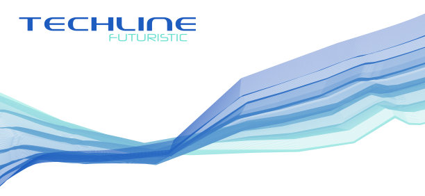 蓝色抽象技术线。矢量图形图片下载