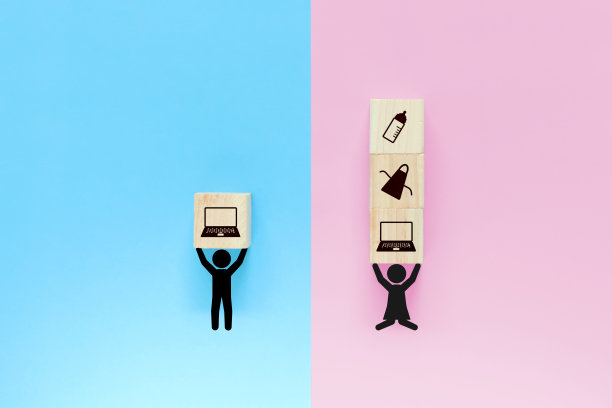 显示男性和女性负担差异的象形图。图片下载