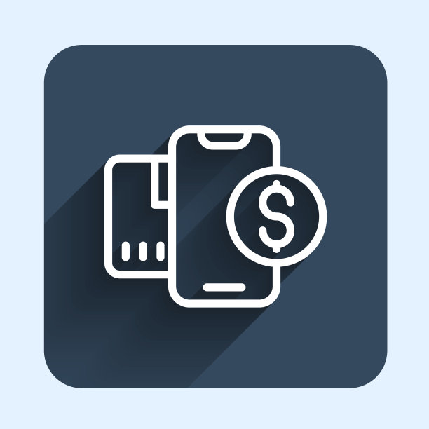 白线智能手机与美元符号图标图片下载