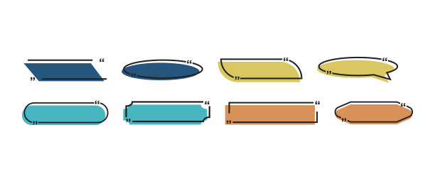 一套彩色孤立报价框架。报价框框大收藏。矢量气泡语音。报价框框架设置。10每股收益图片下载