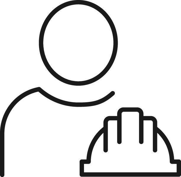 建筑工人头盔矢量线图标，兴趣职业商业概念图片下载