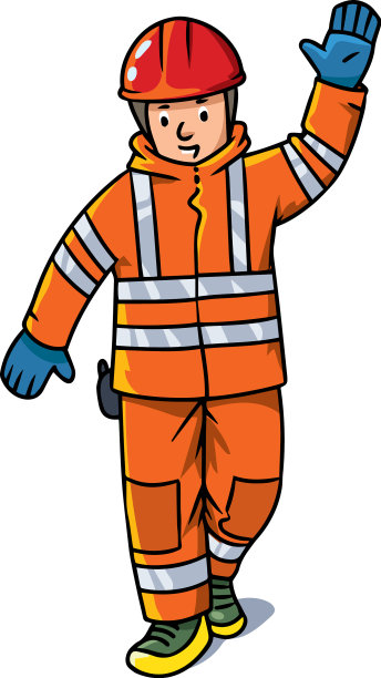 救生员或救援人员挥手卡通图片下载