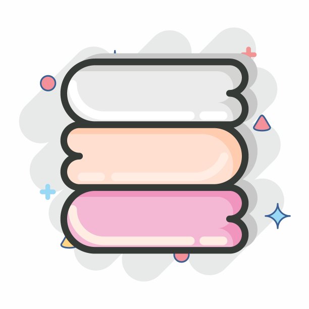 图标家族毛巾。洗衣标志。漫画风格。简单的设计可编辑。简单的插图，适合印刷图片下载