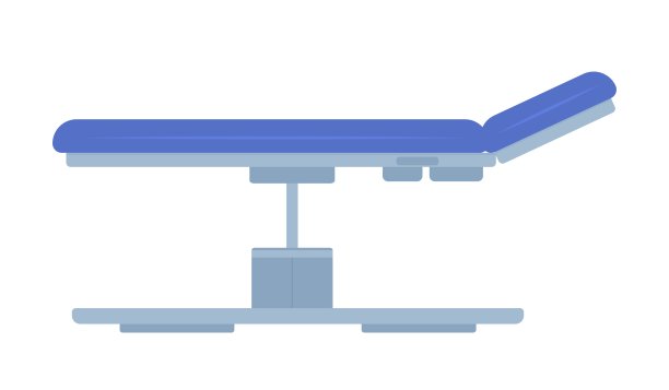 门诊病房床半平面颜色矢量对象图片下载