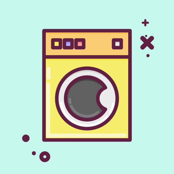 图标洗衣机。洗衣标志。MBE风格。简单的设计可编辑。简单的插图，适合印刷图片下载