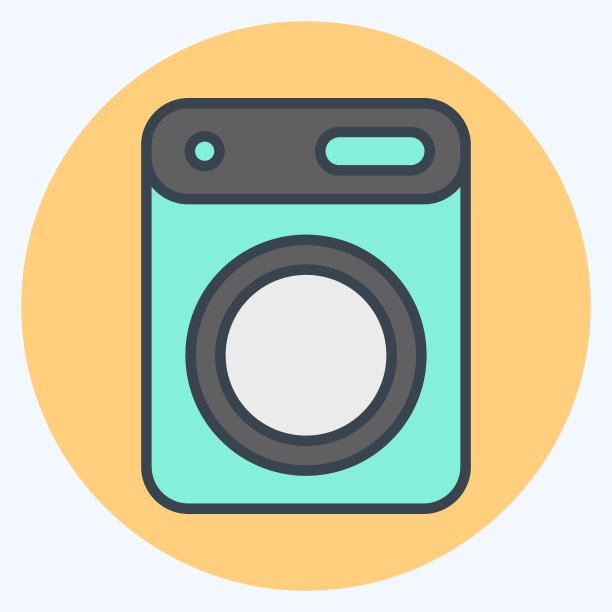 图标干燥机。洗衣标志。颜色风格交配。简单的设计可编辑。简单的插图，适合印刷图片下载